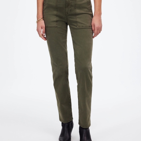 NWOT! Women's Madewell Slim Straight Olive Utility Pant - 25 - Picture 5 of 15